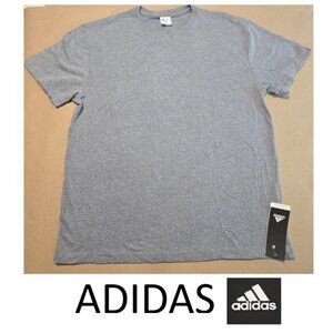 Adidas Plain Gray Short Sleeved T-Shirt - size: LG
